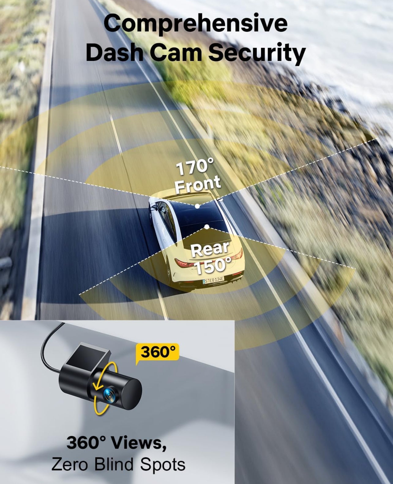 Koala Vision Max – 4K + 1080P Dash Cam, Touchscreen, GPS, 5G Wi-Fi
