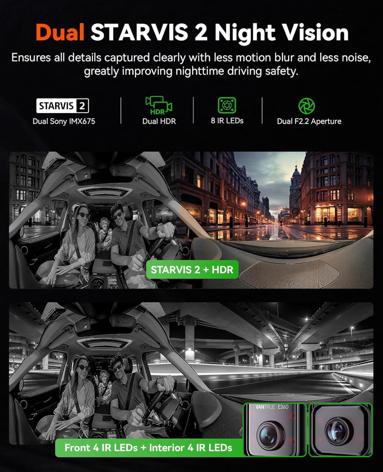 Koala Vision 1TB – 360° Dash Cam, STARVIS Night Vision, 5G Wi-Fi + 24/7 Parking