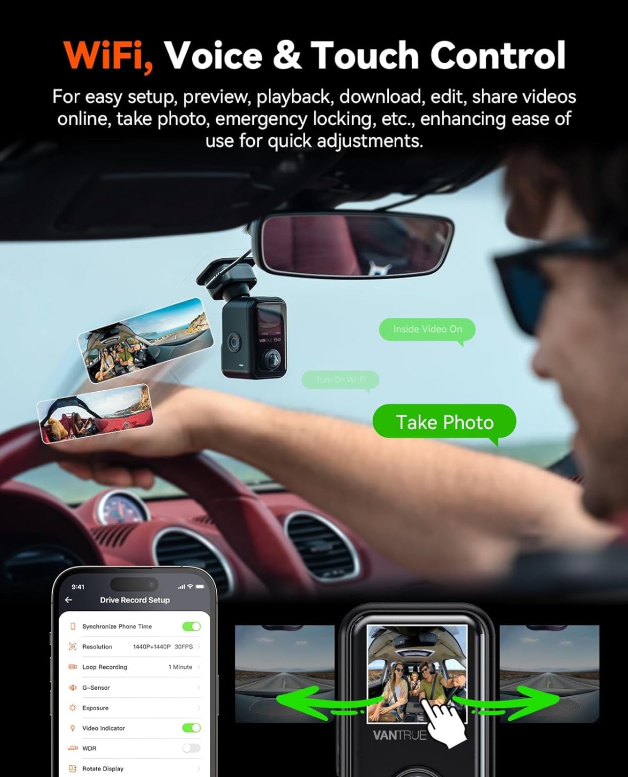 Koala Vision 1TB – 360° Dash Cam, STARVIS Night Vision, 5G Wi-Fi + 24/7 Parking